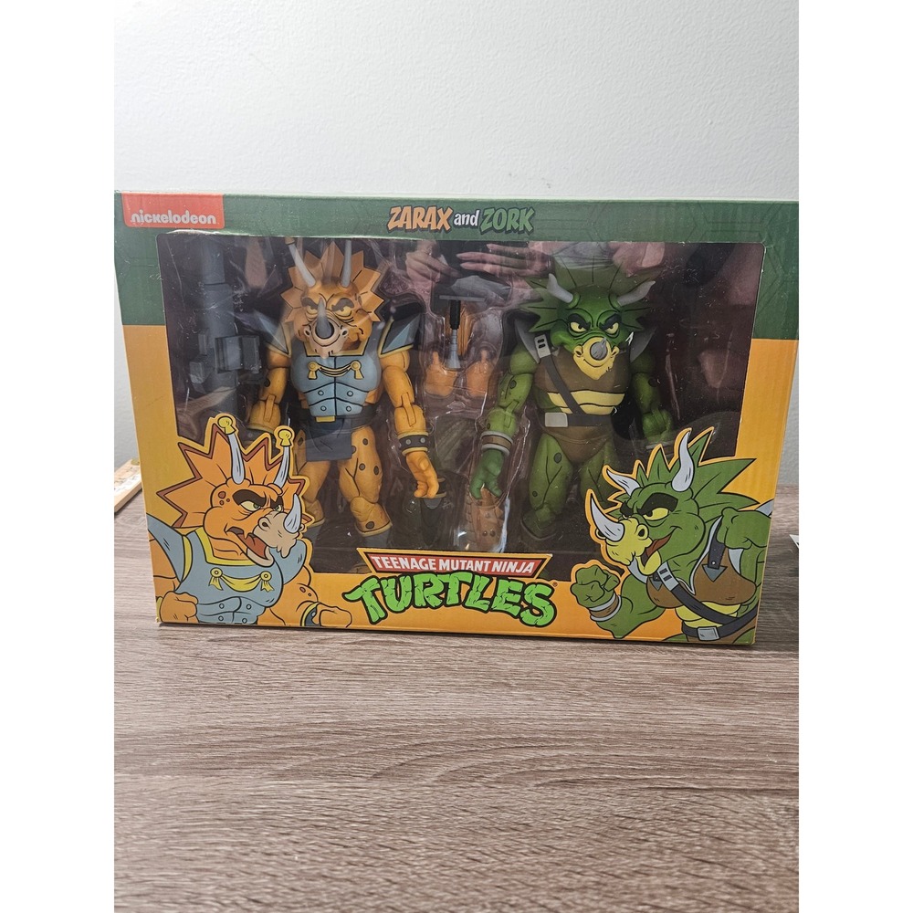NECA TMNT Zarax and Zork 2 Pack Action Figure Set Triceraton 7 Inch 2020 NEW